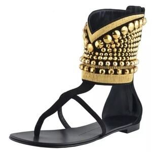 Giuseppe Zanotti Design Women's Suede Ankle Beads Decorated Shoes US 9 IT 39